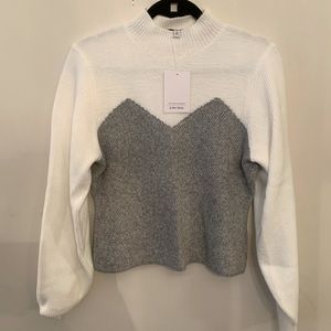 & Other Stories Sweater w/ Faux Bustier. Gray & White. Size S, New w/ tags.
